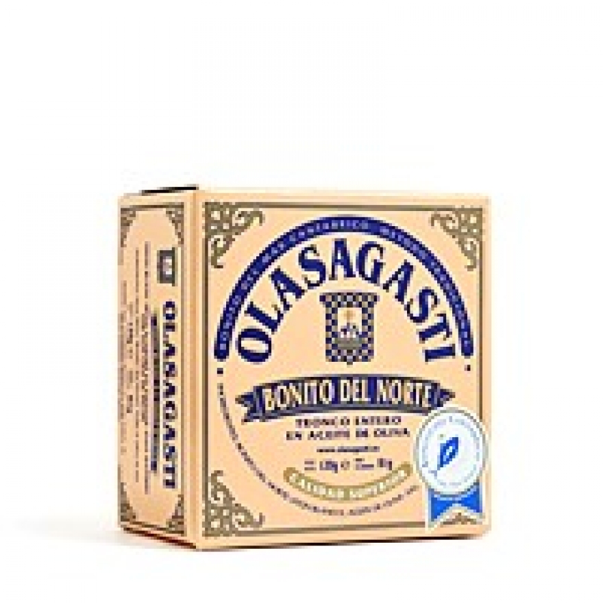 OLASAGASTI -Delicias del Mar Cantábrico- Tronco entero de Bonito del Norte en aceite de oliva 120g